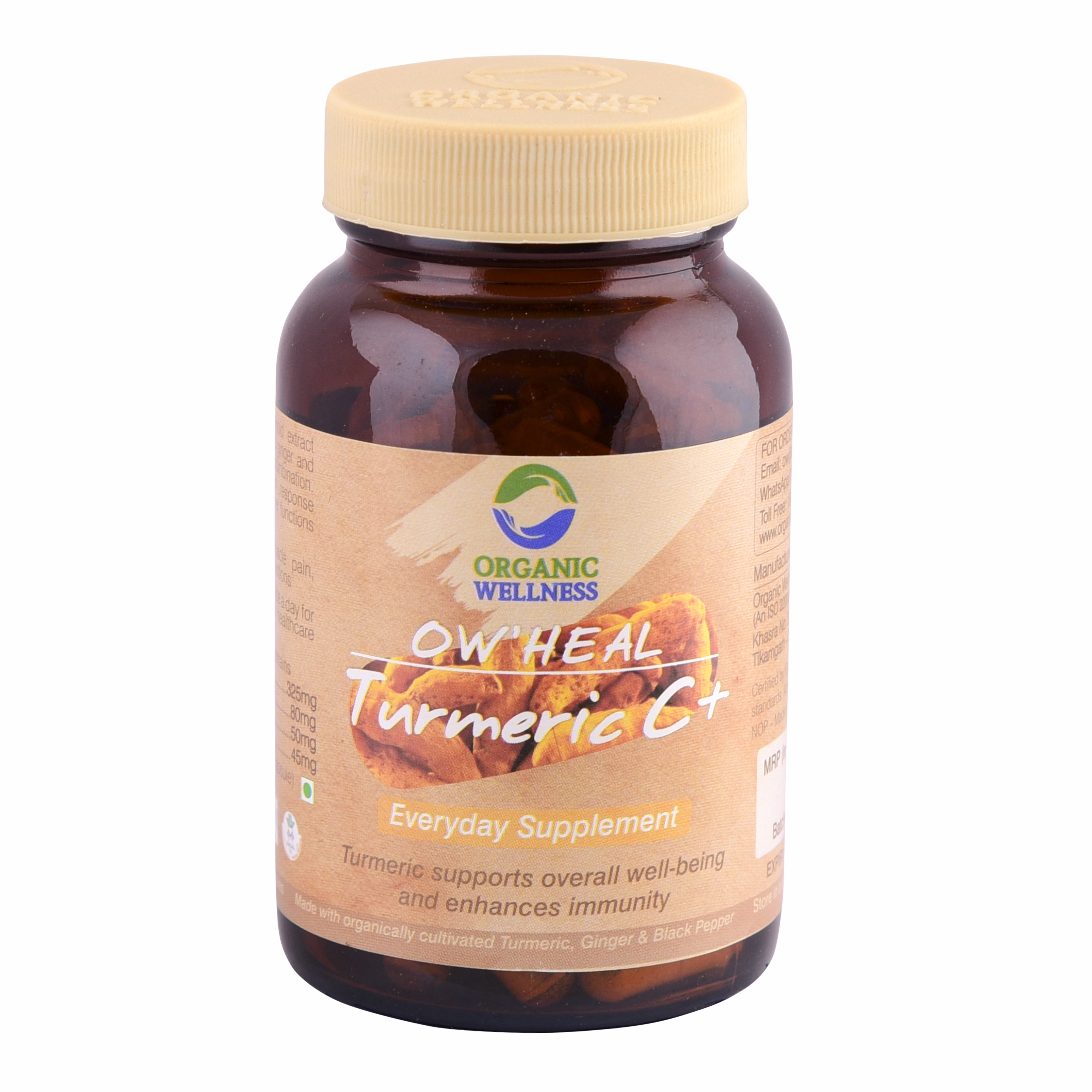 Organic Wellness Turmeric C+, 90 Capsules
